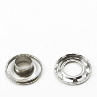 DOT Self - Piercing Rolled Rim Grommet with Spur Washer #2 Stainless Steel 3/8 inch 1 - gross - SewKnot