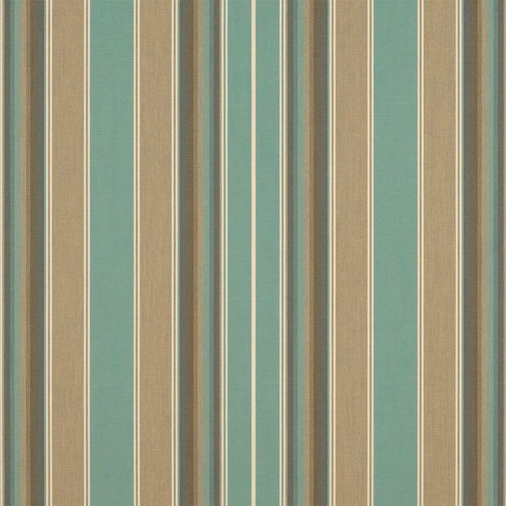 Sample of Sunbrella Kiawah Spa 4868 - 0000 46 - Inch Stripes Awning / Shade Fabric - SewKnot