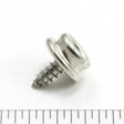 DOT Durable Screw Stud 93 - X8 - 103934 - 1A Nickel - Plated Brass / Stainless Steel Screw 3/8 inch 100 pack - SewKnot