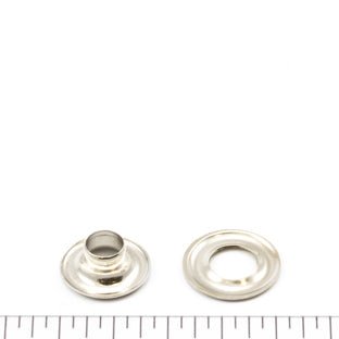 DOT Grommet with Plain Washer #00 Nickel - Plated Brass 3/16 inch 1 - gross - SewKnot