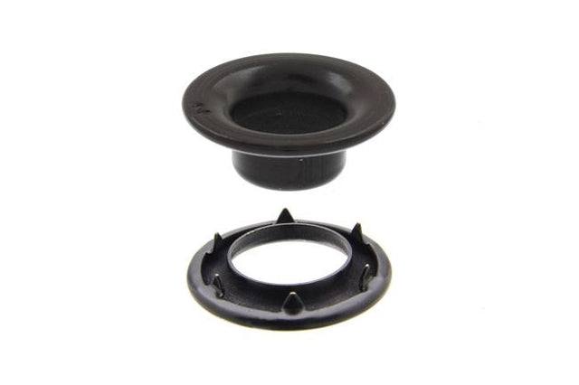 DOT Rolled Rim Grommet with Spur Washer #2 (20 - 007R201611XG) Government Black Brass 7/16 inch 1 - gross - SewKnot