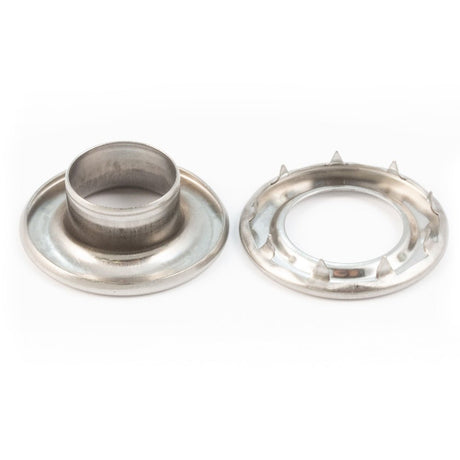 DOT Rolled Rim Grommet with Spur Washer #5 (20MNS77550001XG) Stainless Steel 5/8 inch 1 - gross - SewKnot