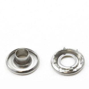 DOT Self - Piercing Rolled Rim Grommet with Spur Washer #0 Stainless Steel 1/4 inch 1 - gross - SewKnot