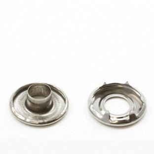 DOT Self - Piercing Rolled Rim Grommet with Spur Washer #1 Stainless Steel 5/16 inch 1 - gross - SewKnot