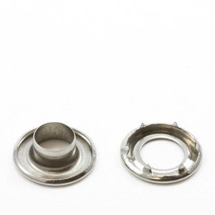 DOT Self - Piercing Rolled Rim Grommet with Spur Washer #3 Stainless Steel 7/16 inch 1 - gross - SewKnot