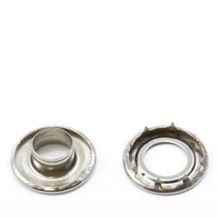 DOT Self - Piercing Rolled Rim Grommet with Spur Washer #4 Stainless Steel 1/2 inch 1 - gross - SewKnot