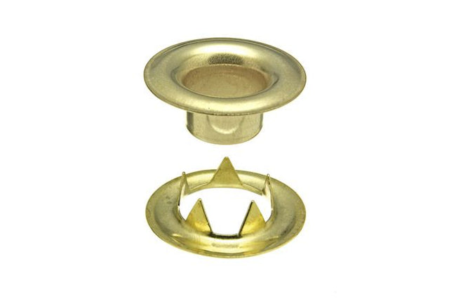 DOT Sheet Metal Grommet with Tooth Washer #4 (20 - 007T450001XG) Brass 1/2 inch 1 - gross - SewKnot