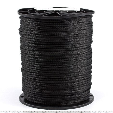 Neoline Polyester Cord #4 - 1/8 inch x 1000 feet Black - SewKnot