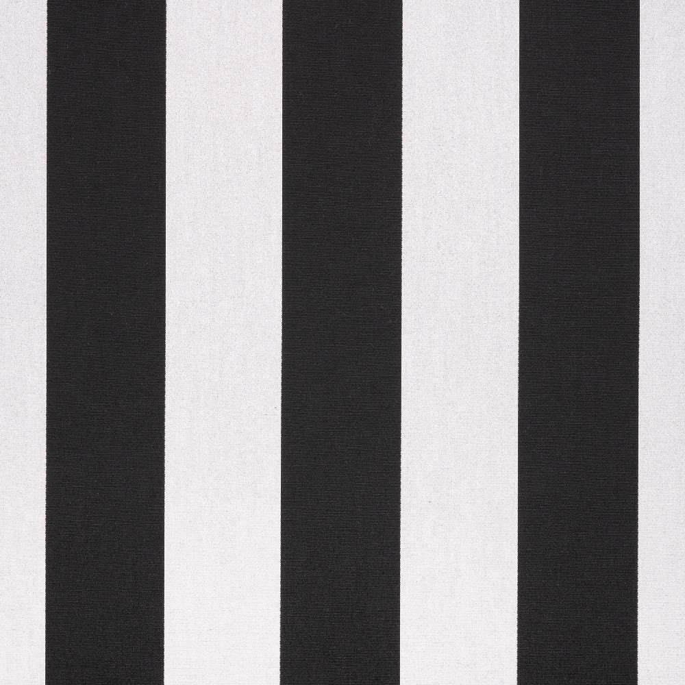 Sample of Sunbrella Beaufort Black / White 6 Bar 5704 - 0000 46 - Inch Stripes Awning / Shade Fabric - SewKnot