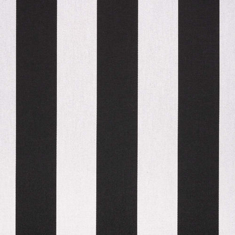 Sample of Sunbrella Beaufort Black / White 6 Bar 5704 - 0000 46 - Inch Stripes Awning / Shade Fabric - SewKnot