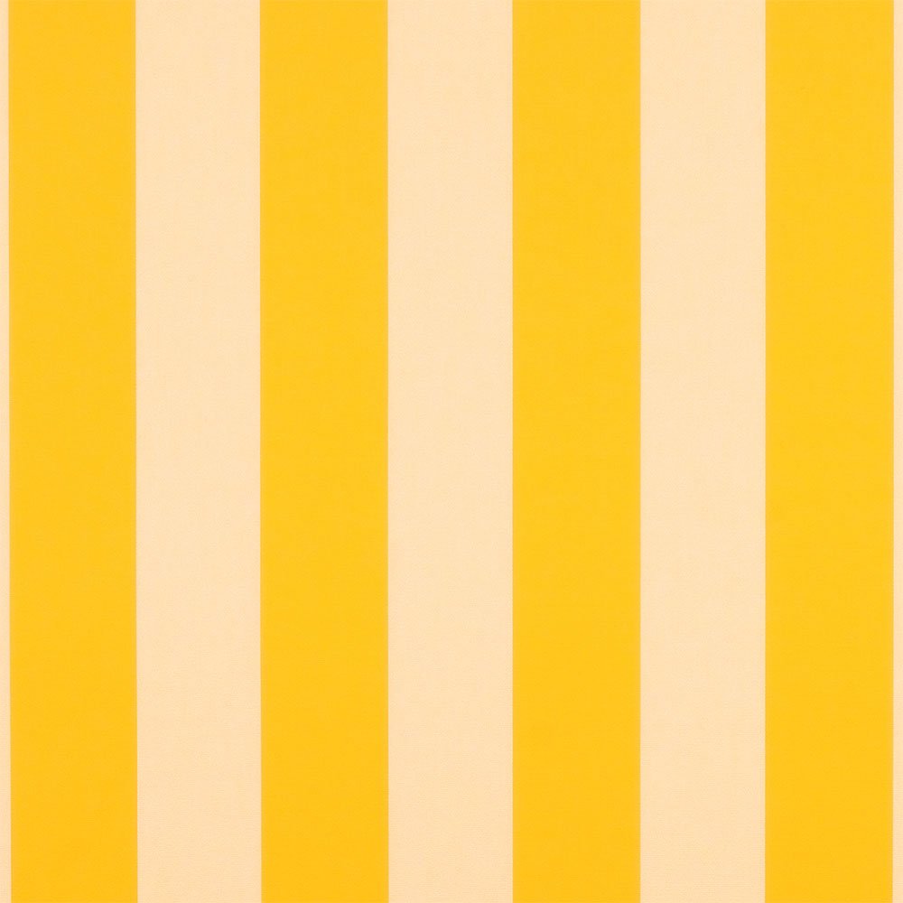 Sample of Sunbrella Beaufort Yellow / White 6 Bar 5702 - 0000 46 - Inch Stripes Awning / Shade Fabric - SewKnot