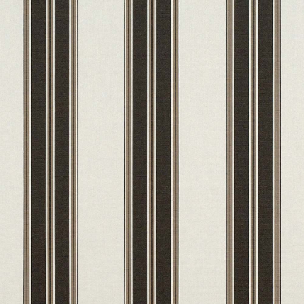 Sample of Sunbrella Black / Taupe Fancy 4946 - 0000 46 - Inch Stripes Awning / Shade Fabric - SewKnot