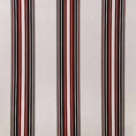 Sample of Sunbrella Burgundy / Black / White 4798 - 0000 46 - Inch Stripes Awning / Shade Fabric - SewKnot