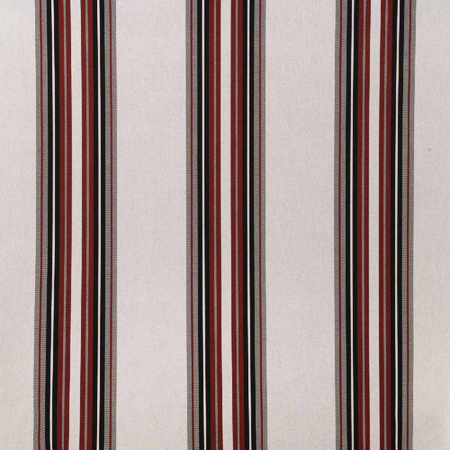 Sample of Sunbrella Burgundy / Black / White 4798 - 0000 46 - Inch Stripes Awning / Shade Fabric - SewKnot