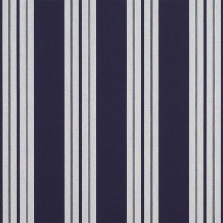 Sample of Sunbrella Captain Navy Natural Classic 4902 - 0000 46 - Inch Stripes Awning / Shade Fabric - SewKnot