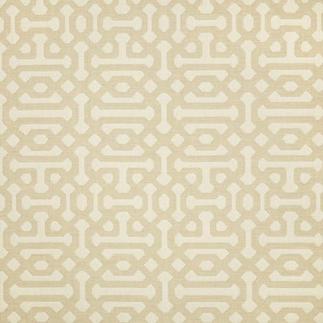 Sample of Sunbrella Fretwork Flax 45991 - 0001 Upholstery Fabric - SewKnot