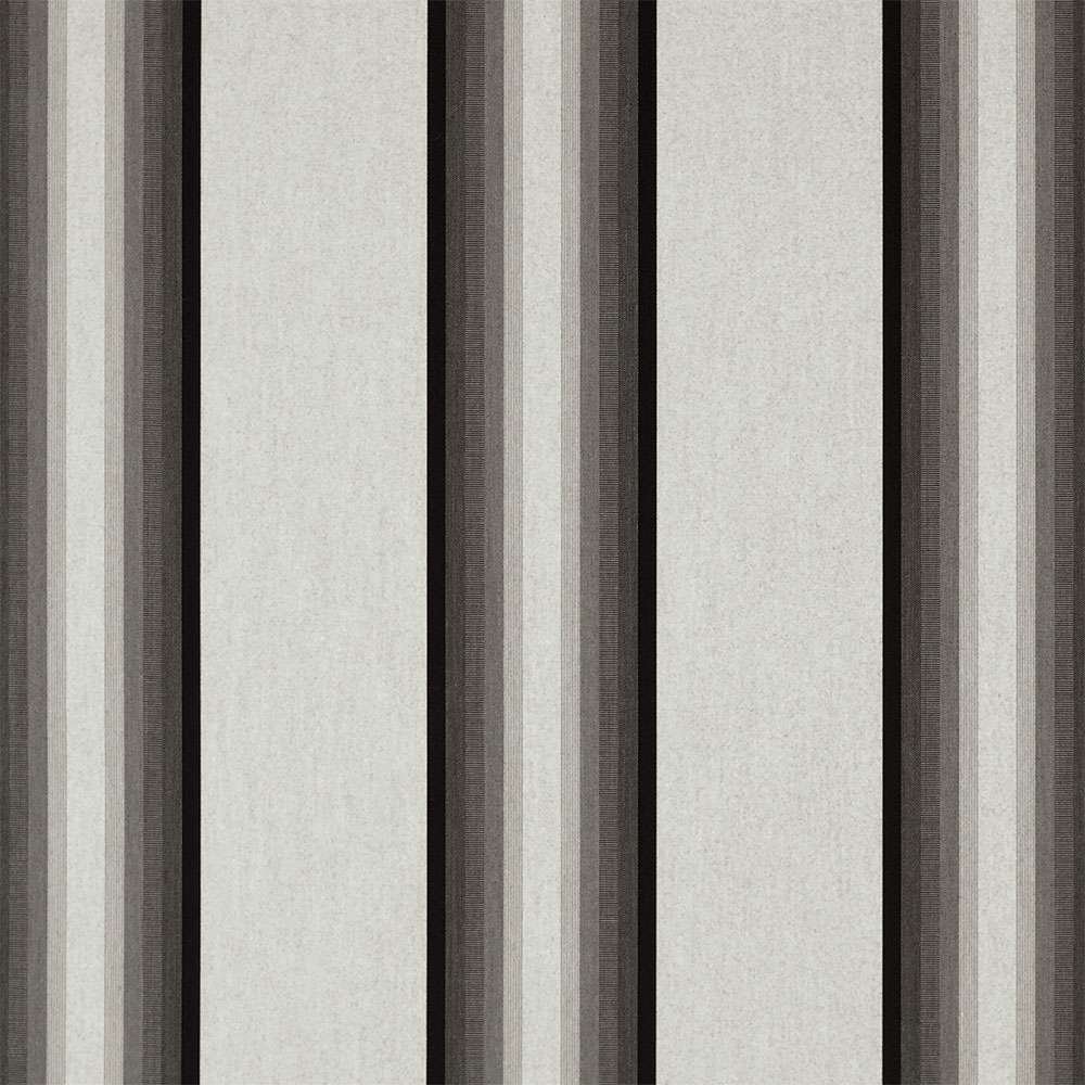 Sample of Sunbrella Grey / Black / White 4799 - 0000 46 - Inch Stripes Awning / Shade Fabric - SewKnot