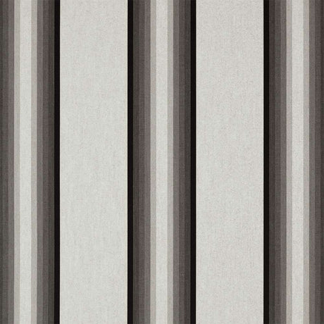 Sample of Sunbrella Grey / Black / White 4799 - 0000 46 - Inch Stripes Awning / Shade Fabric - SewKnot