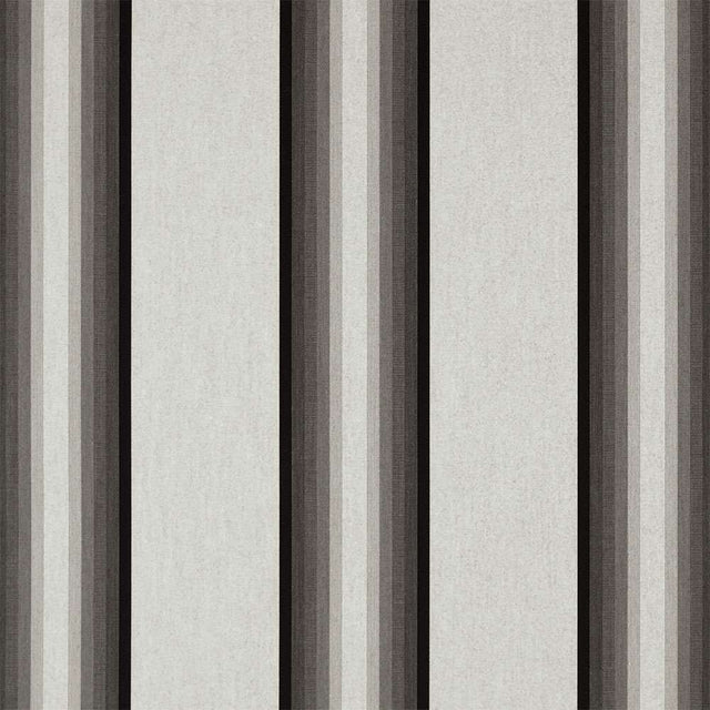 Sample of Sunbrella Grey / Black / White 4799 - 0000 46 - Inch Stripes Awning / Shade Fabric - SewKnot