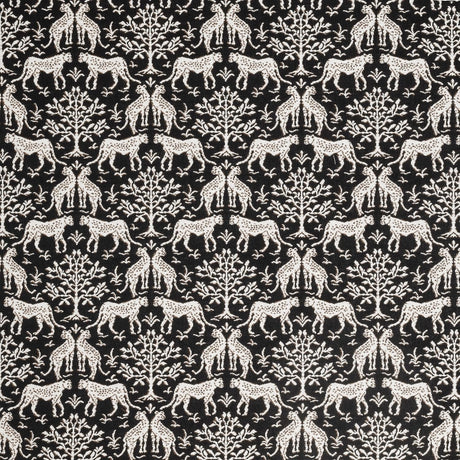 Sample of Sunbrella Jaipur Frame II Onyx 146409 - 0004 Upholstery Fabric - SewKnot