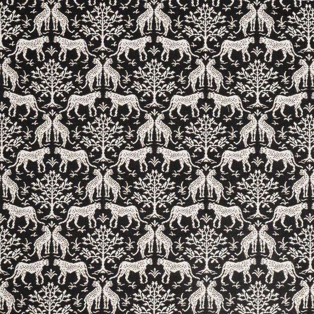 Sample of Sunbrella Jaipur Frame II Onyx 146409 - 0004 Upholstery Fabric - SewKnot