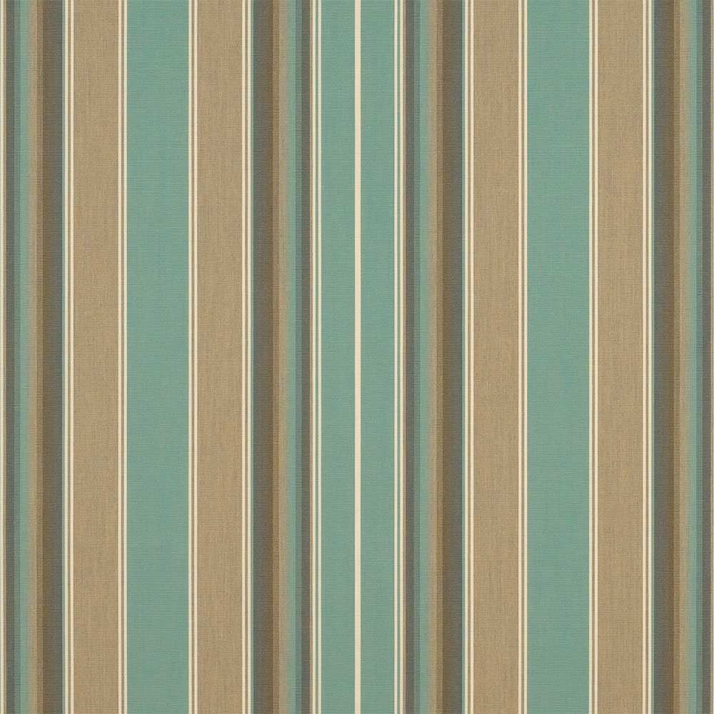 Sample of Sunbrella Kiawah Spa 4868 - 0000 46 - Inch Stripes Awning / Shade Fabric - SewKnot