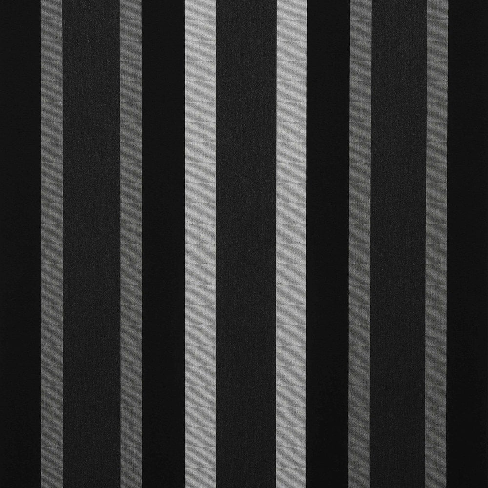 Sample of Sunbrella Marco Black 4703 - 0000 46 - Inch Stripes Awning / Shade Fabric - SewKnot