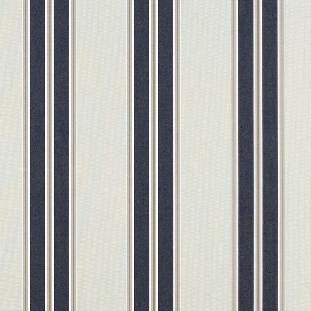 Sample of Sunbrella Navy / Taupe Fancy 4916 - 0000 46 - Inch Stripes Awning / Shade Fabric - SewKnot