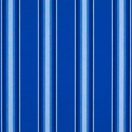 Sample of Sunbrella Pacific Blue Fancy 4755 - 0000 46 - Inch Stripes Awning / Shade Fabric - SewKnot