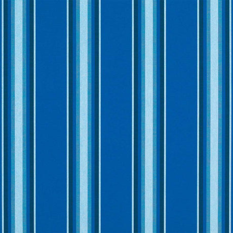 Sample of Sunbrella Pacific Blue Fancy 4755 - 0000 46 - Inch Stripes Awning / Shade Fabric - SewKnot